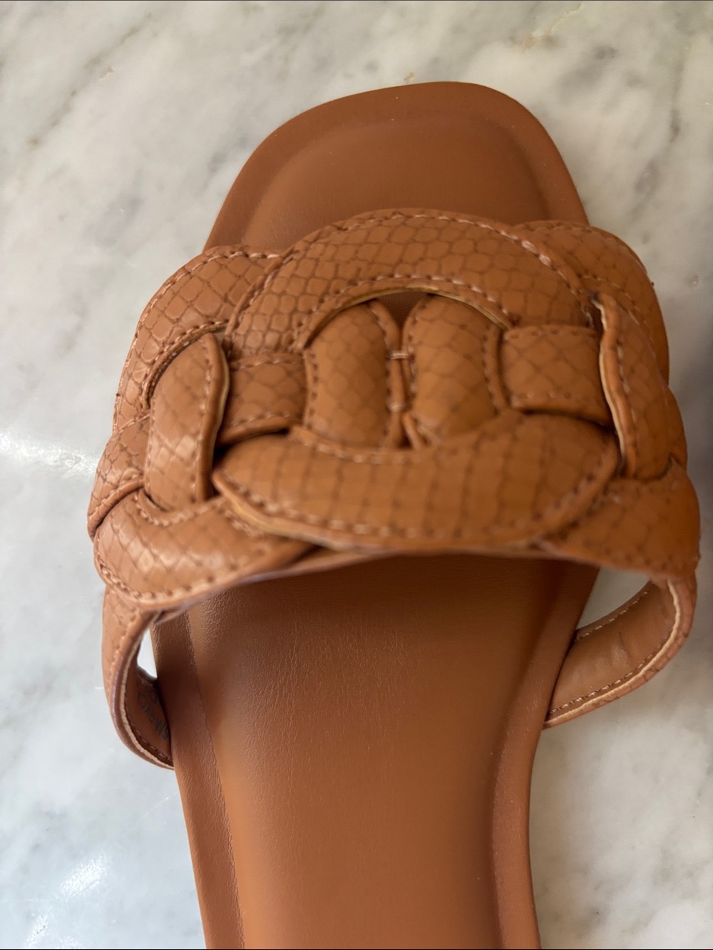 Women’s Tan Braided Slide Sandals - size 5 - Picture 2 of 5
